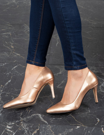 Altın Rengi Kadın Stiletto - 02029ZALTM01