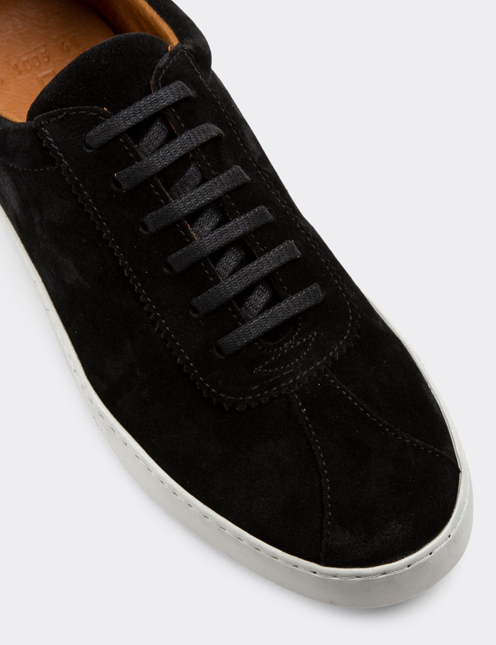 Hakiki Süet Siyah Sneaker Erkek Ayakkabı - 01885MSYHC01