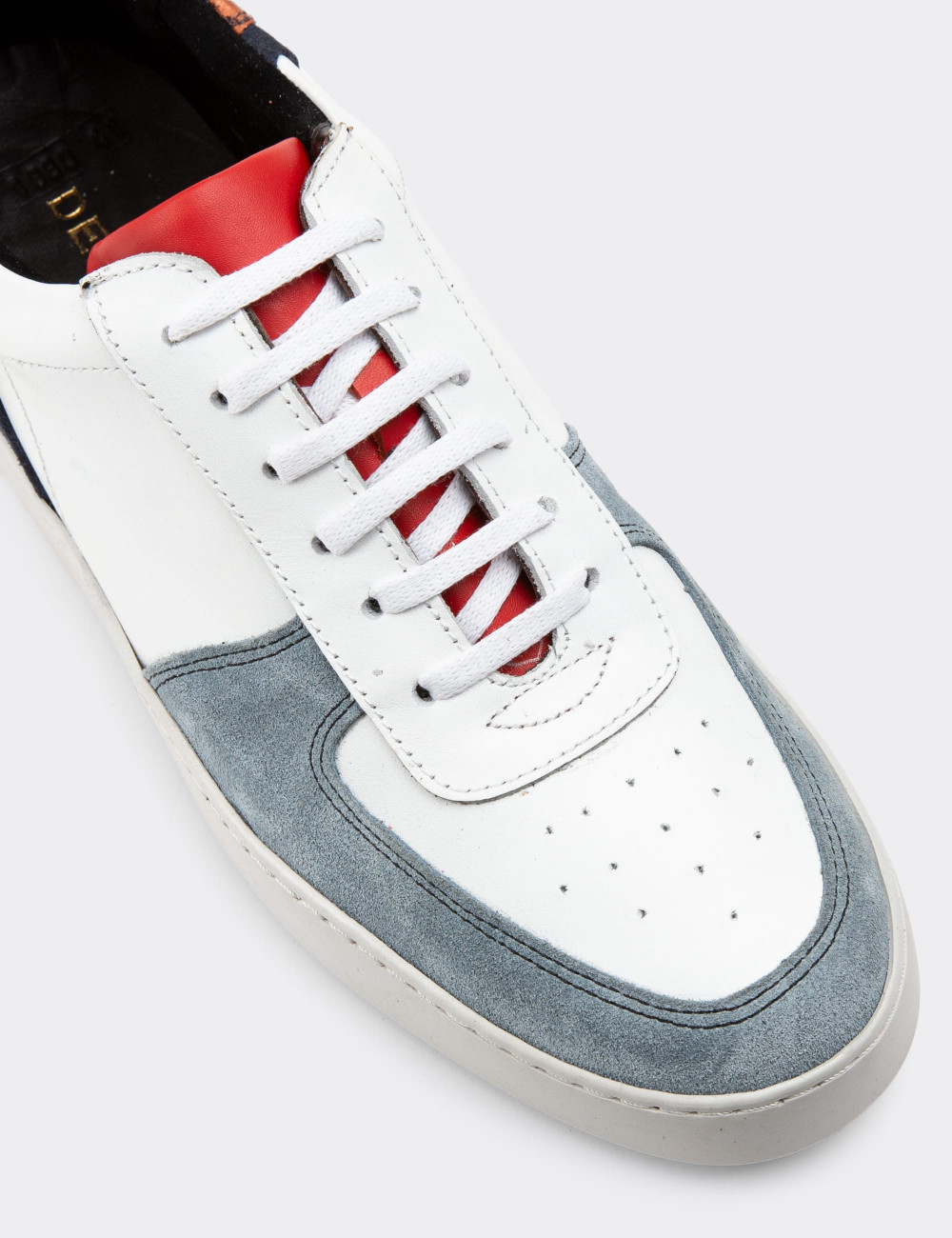 Hakiki Deri Beyaz Sneaker Erkek Ayakkabı - 01880MBYZC01