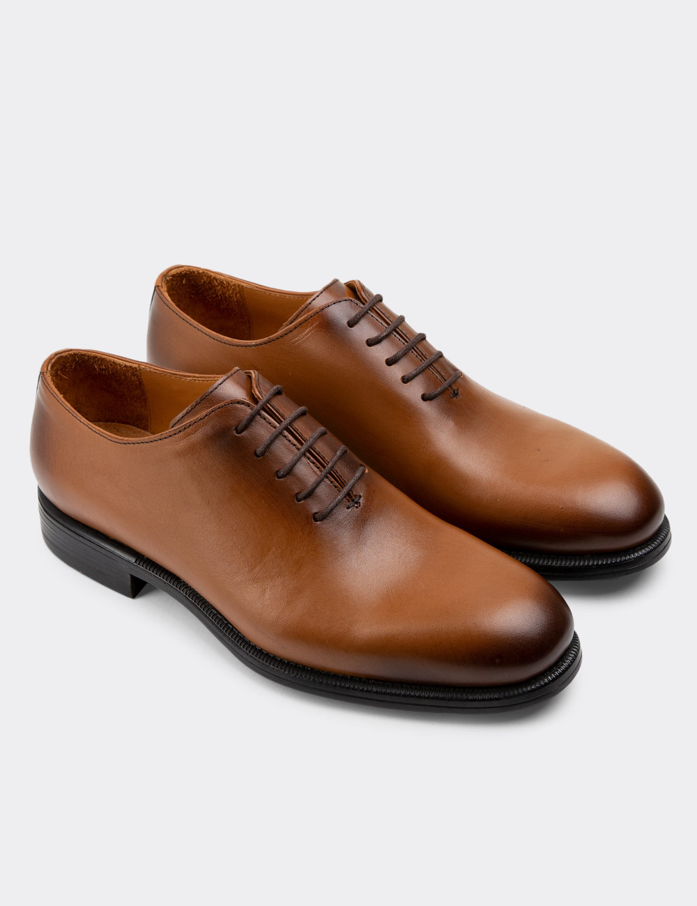 Hakiki Deri Taba Rengi Klasik Erkek Ayakkabı - 01830MTBAC01