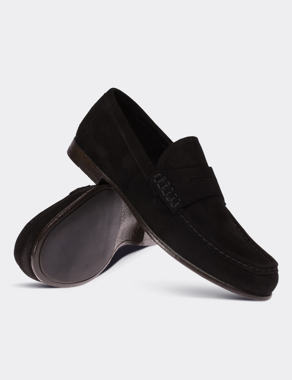 Hakiki Deri Siyah Loafer Erkek Ayakkabı - 01510MSYHC01