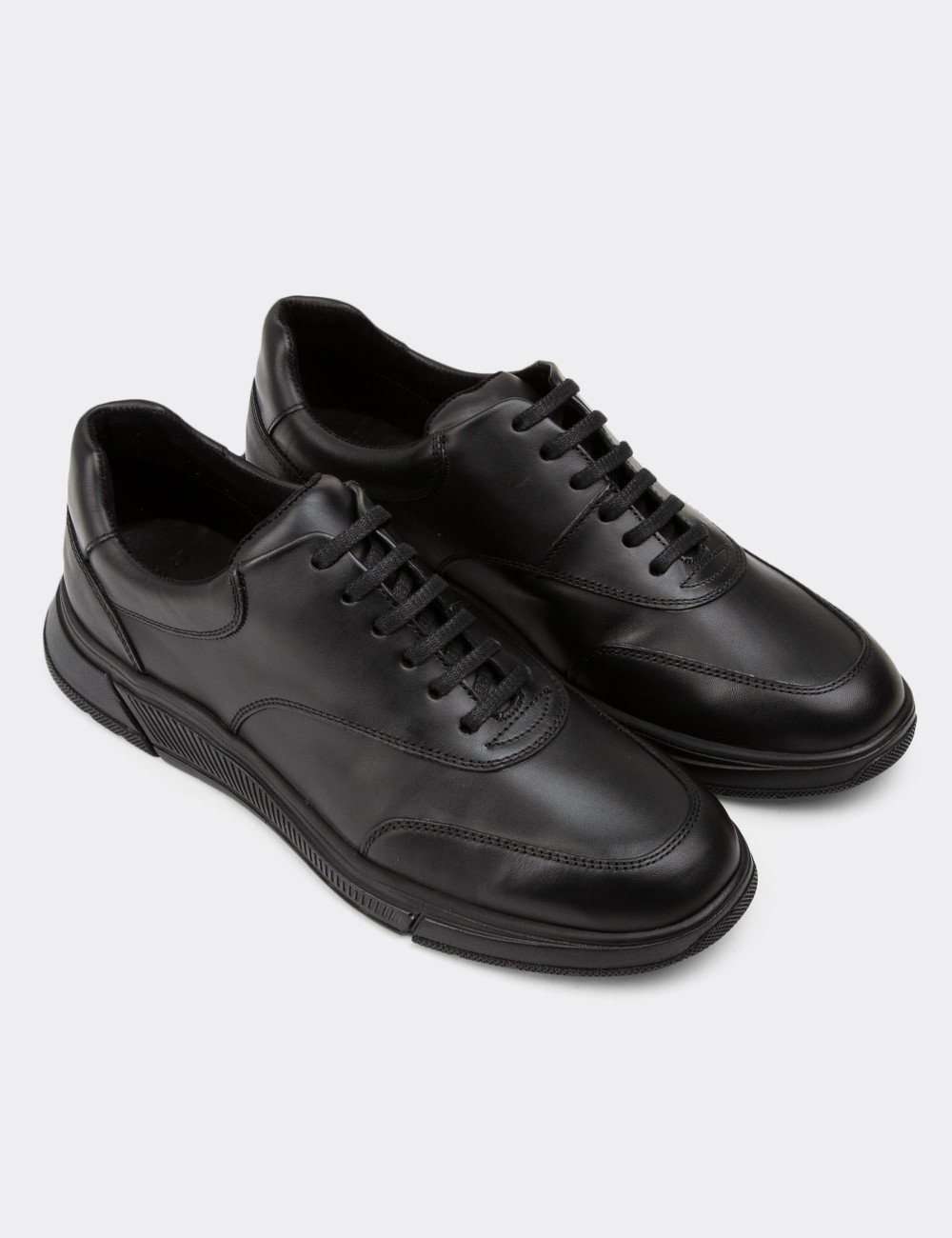 Hakiki Deri Siyah Günlük Erkek Ayakkabı - 01871MSYHC01