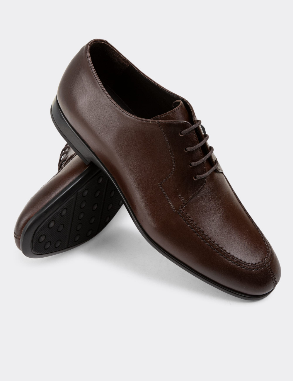 Hakiki Deri Kahverengi Klasik Erkek Ayakkabı - 01937MKHVC01
