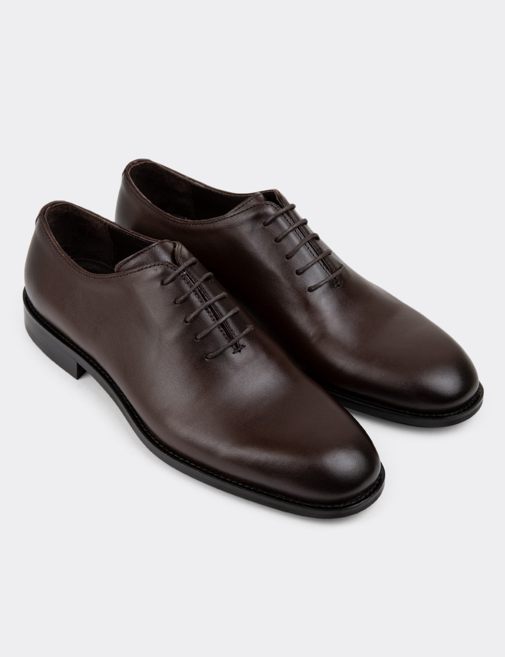 Hakiki Deri Kahverengi Klasik Erkek Ayakkabı - 01830MKHVN03