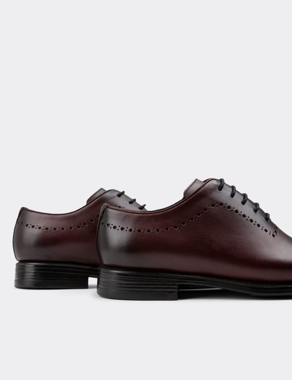 Hakiki Deri Bordo Klasik Erkek Ayakkabı - 00491MBRDC01