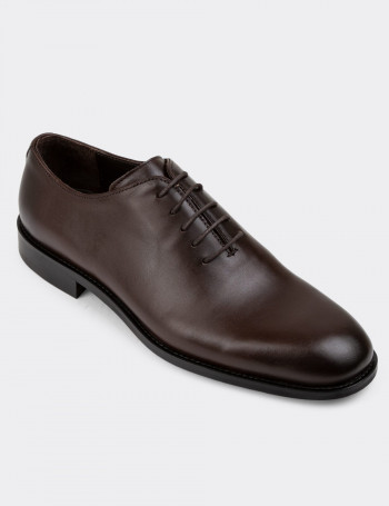 Hakiki Deri Kahverengi Klasik Erkek Ayakkabı - 01830MKHVN03