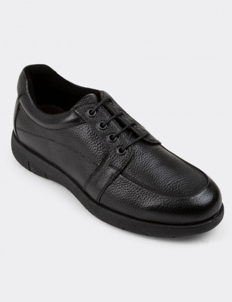 Hakiki Deri Siyah Günlük Erkek Ayakkabı