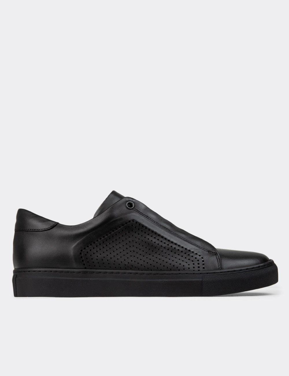Hakiki Deri Siyah Sneaker Erkek Ayakkabı - 01834MSYHC02