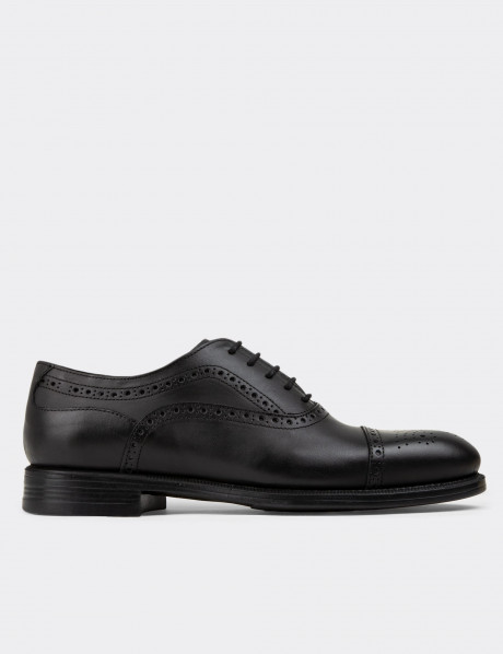 Hakiki Deri Siyah Klasik Erkek Ayakkabı
