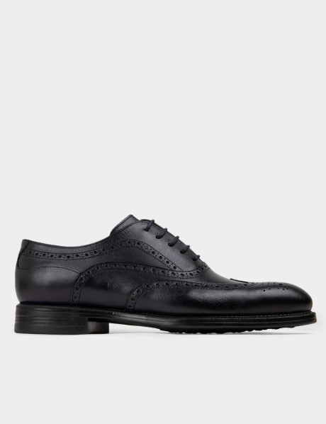 Hakiki Deri Lacivert Klasik Erkek Oxford Ayakkabı