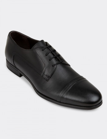 Hakiki Deri Siyah Klasik Erkek Ayakkabı