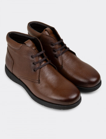 Hakiki Deri Taba Rengi Erkek Bot - 01948MTBAC01