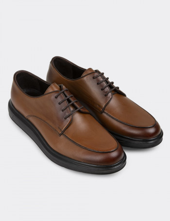 Hakiki Deri Taba Rengi Comfort Günlük Erkek Ayakkabı - 01841MTBAP02