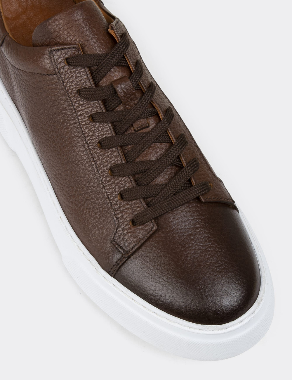Hakiki Deri Taba Rengi Sneaker Erkek Ayakkabı - M2501MTBAP01