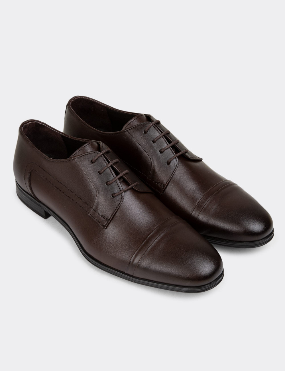 Hakiki Deri Kahverengi Klasik Erkek Ayakkabı - 01943MKHVC01