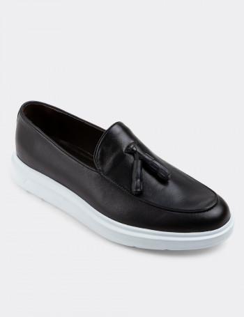 Hakiki Deri Lacivert Comfort Loafer Erkek Ayakkabı - 01840MLCVP01