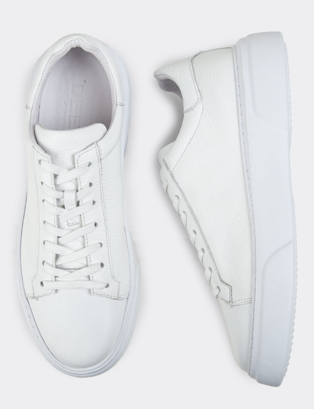 Hakiki Deri Beyaz Sneaker Erkek Ayakkabı - M2501MBYZP01