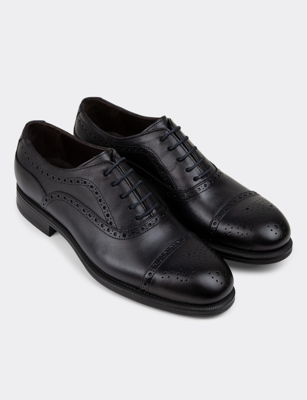Hakiki Deri Lacivert Klasik Erkek Ayakkabı - 01813MLCVC01