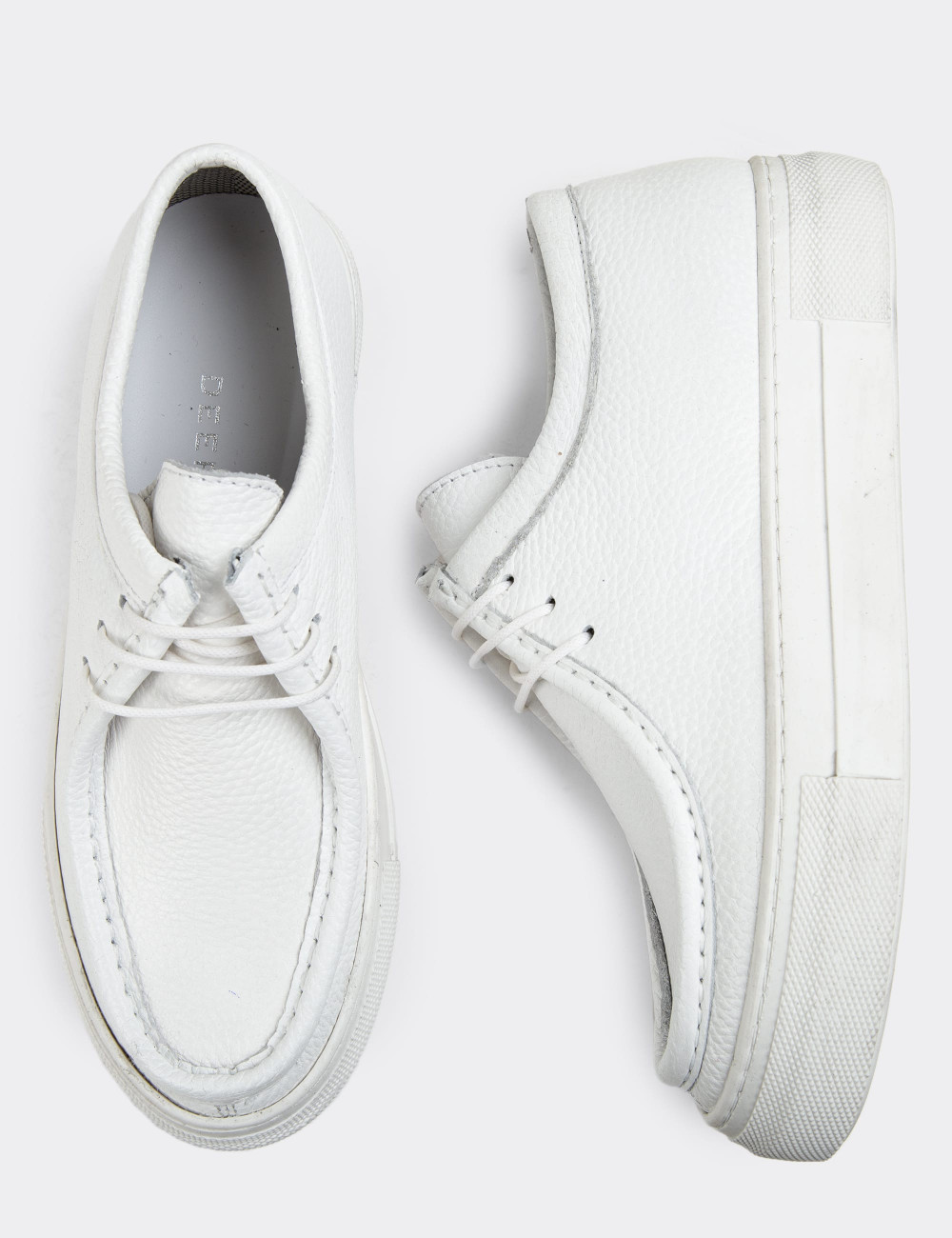 Hakiki Deri Beyaz Kadın Sneaker - Z1682ZBYZC01