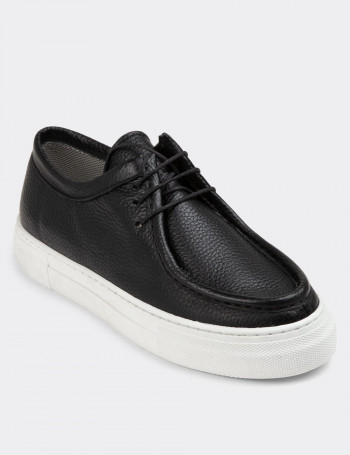 Hakiki Deri Siyah Kadın Sneaker - Z1682ZSYHC02