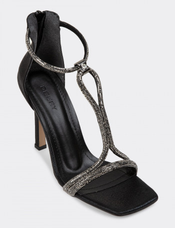 Siyah Abiye Topuklu Kadın Ayakkabı - CN758ZSYHM01