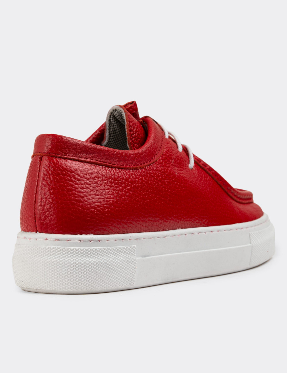 Hakiki Deri Kırmızı Kadın Sneaker - Z1682ZKRMC01