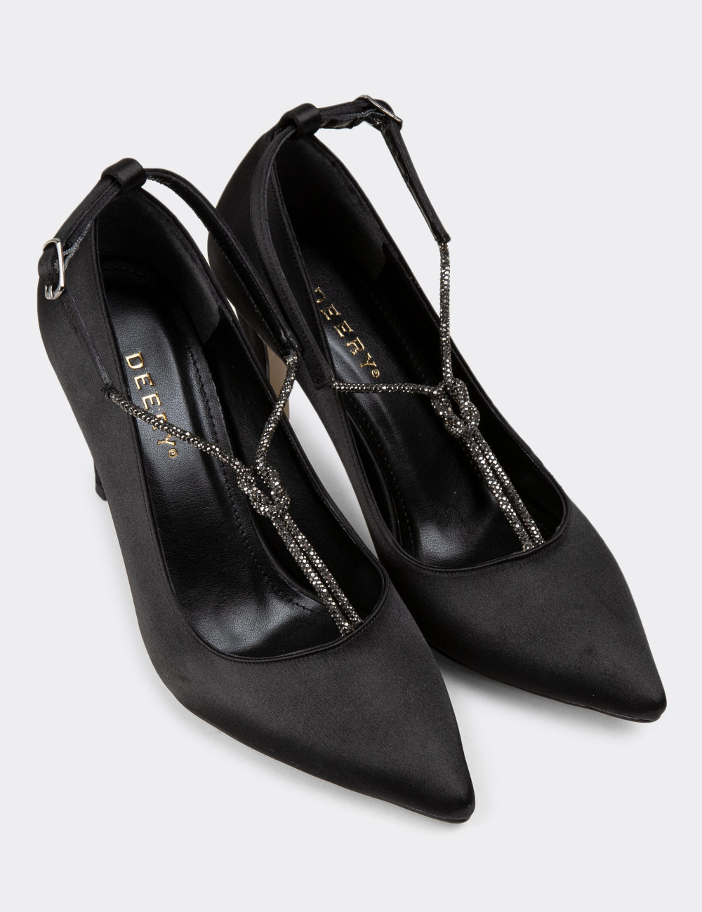 Siyah Stiletto Kadın Topuklu Ayakkabı - K0075ZSYHM01