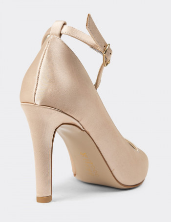 Bej Stiletto Kadın Topuklu Ayakkabı - K0075ZBEJM01