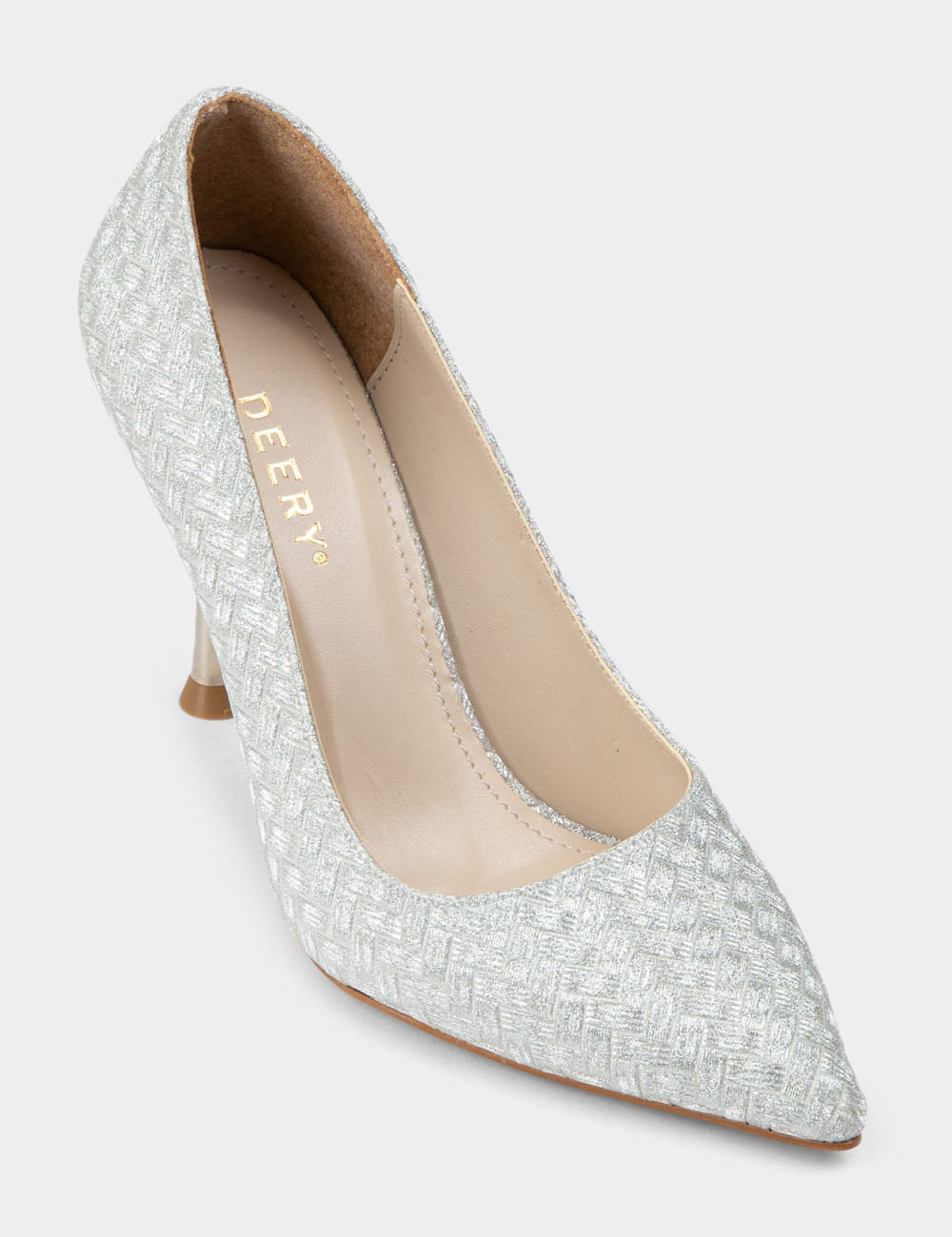 Gümüş Rengi Stiletto Kadın Topuklu Ayakkabı - 07910ZGMSM01