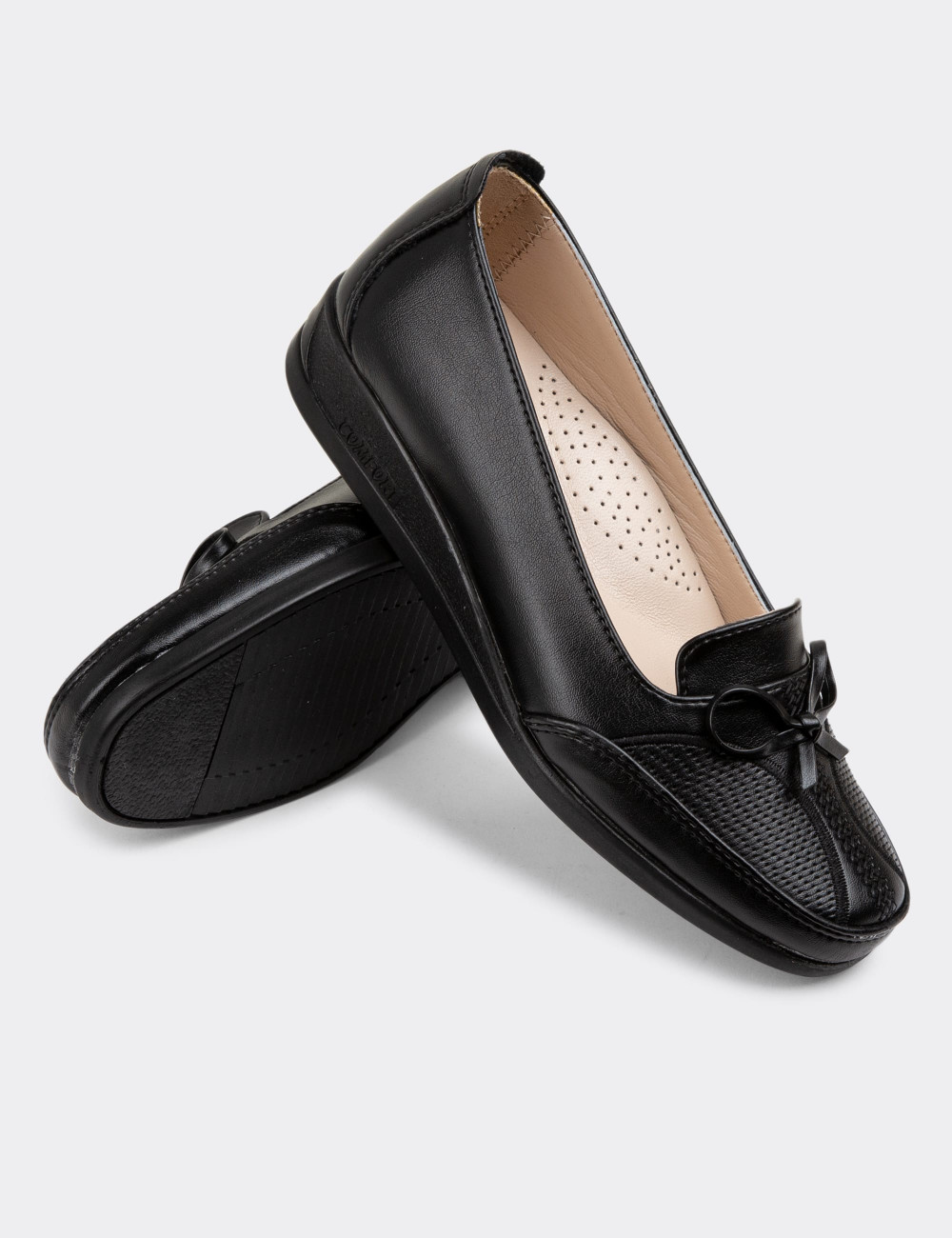 Siyah Günlük Fiyonklu Kadın Ayakkabı - K0148ZSYHC01