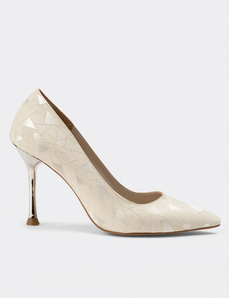 Deery Stiletto Deery Stiletto Bej Kadın Topuklu Ayakkabı