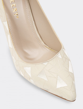 Bej Stiletto Kadın Topuklu Ayakkabı - K0795ZBEJM01