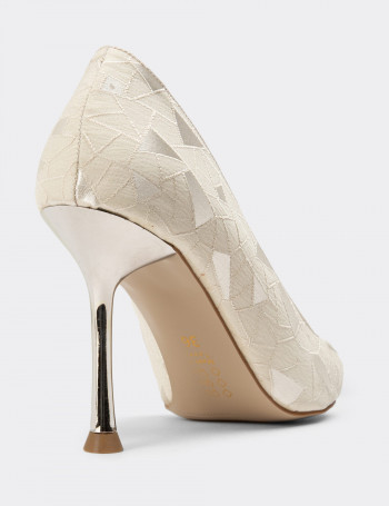 Bej Stiletto Kadın Topuklu Ayakkabı - K0795ZBEJM01
