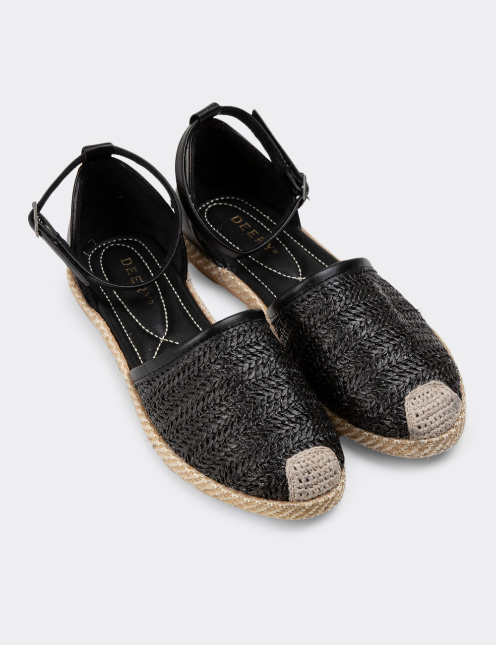 Siyah Espadril Kadın Ayakkabı - 38652ZSYHC01