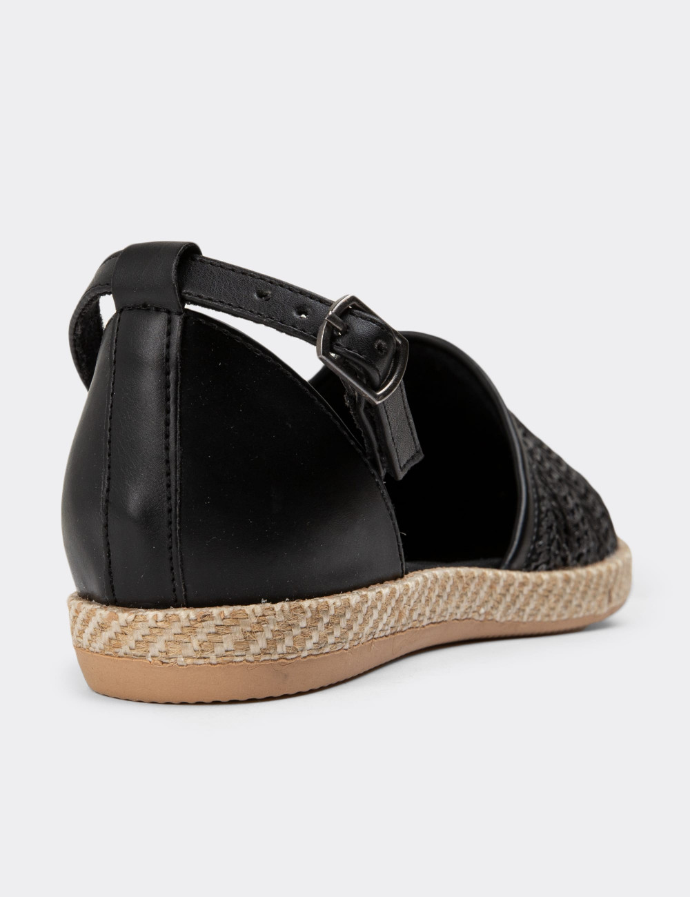 Siyah Espadril Kadın Ayakkabı - 38652ZSYHC01