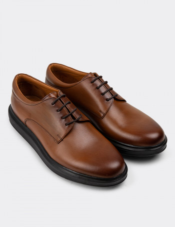Hakiki Deri Taba Rengi Comfort Günlük Erkek Ayakkabı - 01934MTBAP01