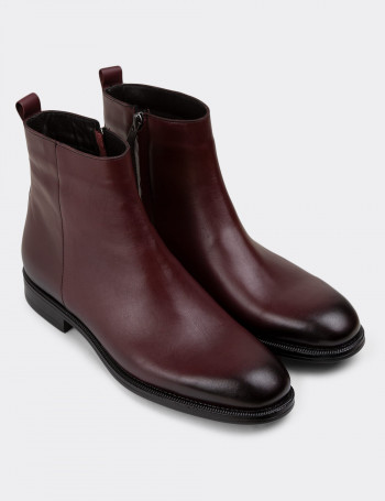 Hakiki Deri Bordo Erkek Bot - 01921MBRDC01