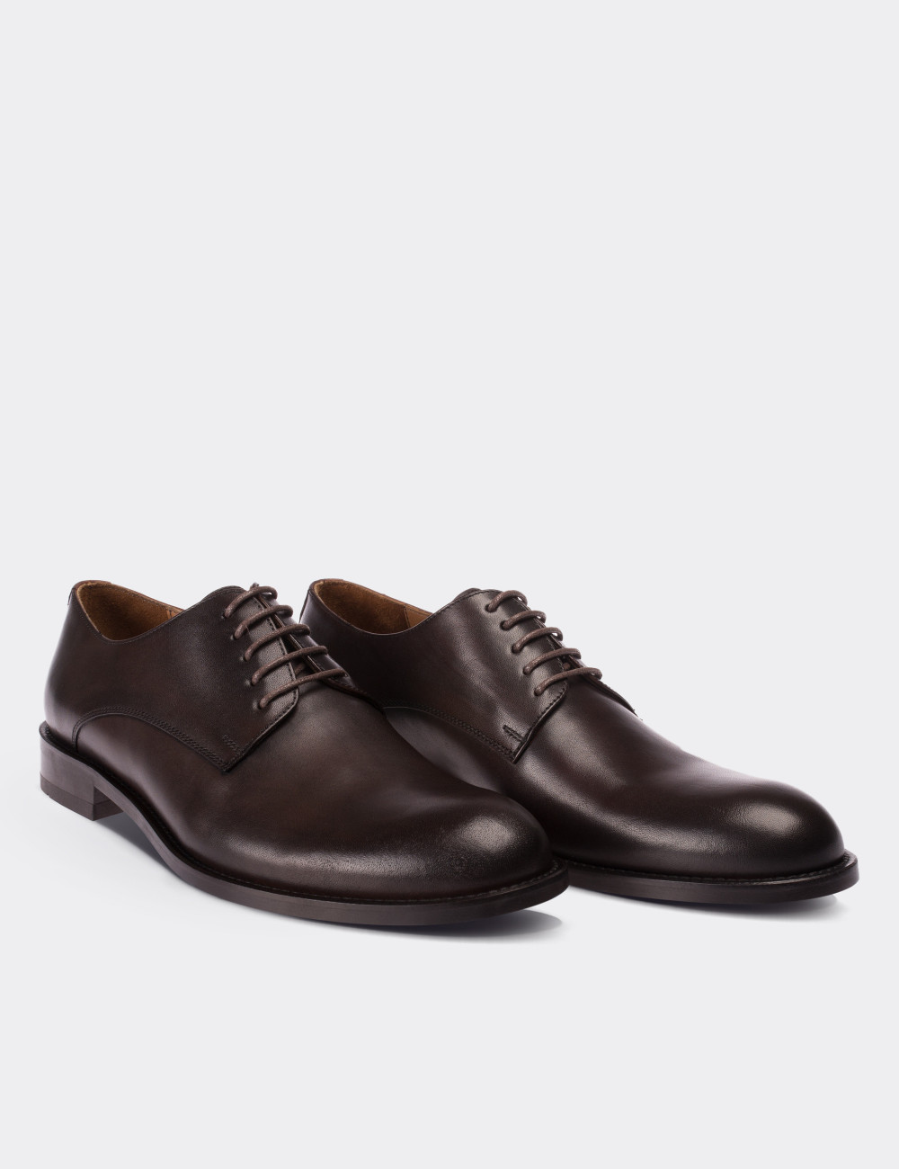Hakiki Deri Kahverengi Klasik Erkek Ayakkabı - 64910MKHVN01