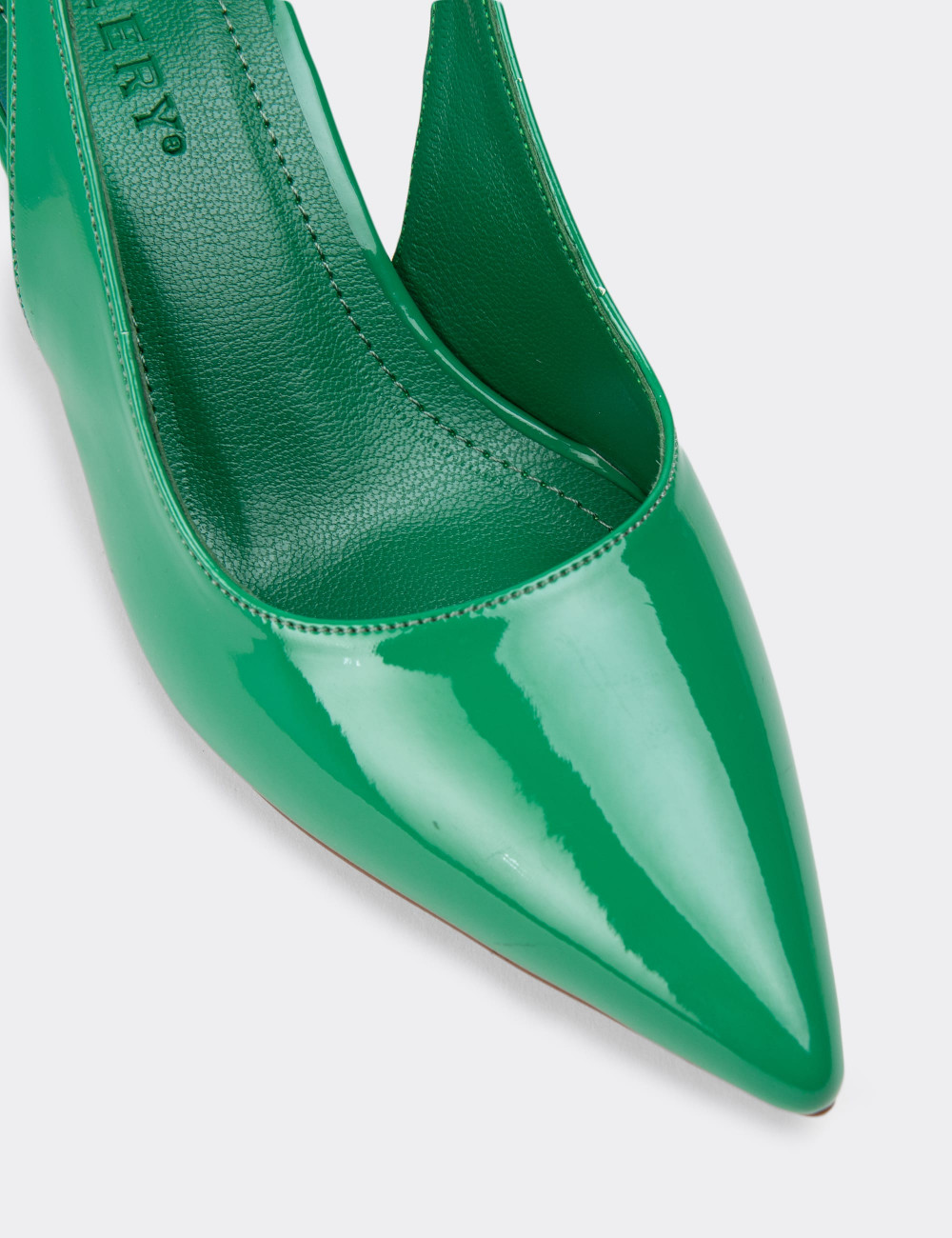 Rugan Yeşil Topuklu Kadın Ayakkabı - K0601ZYSLM01