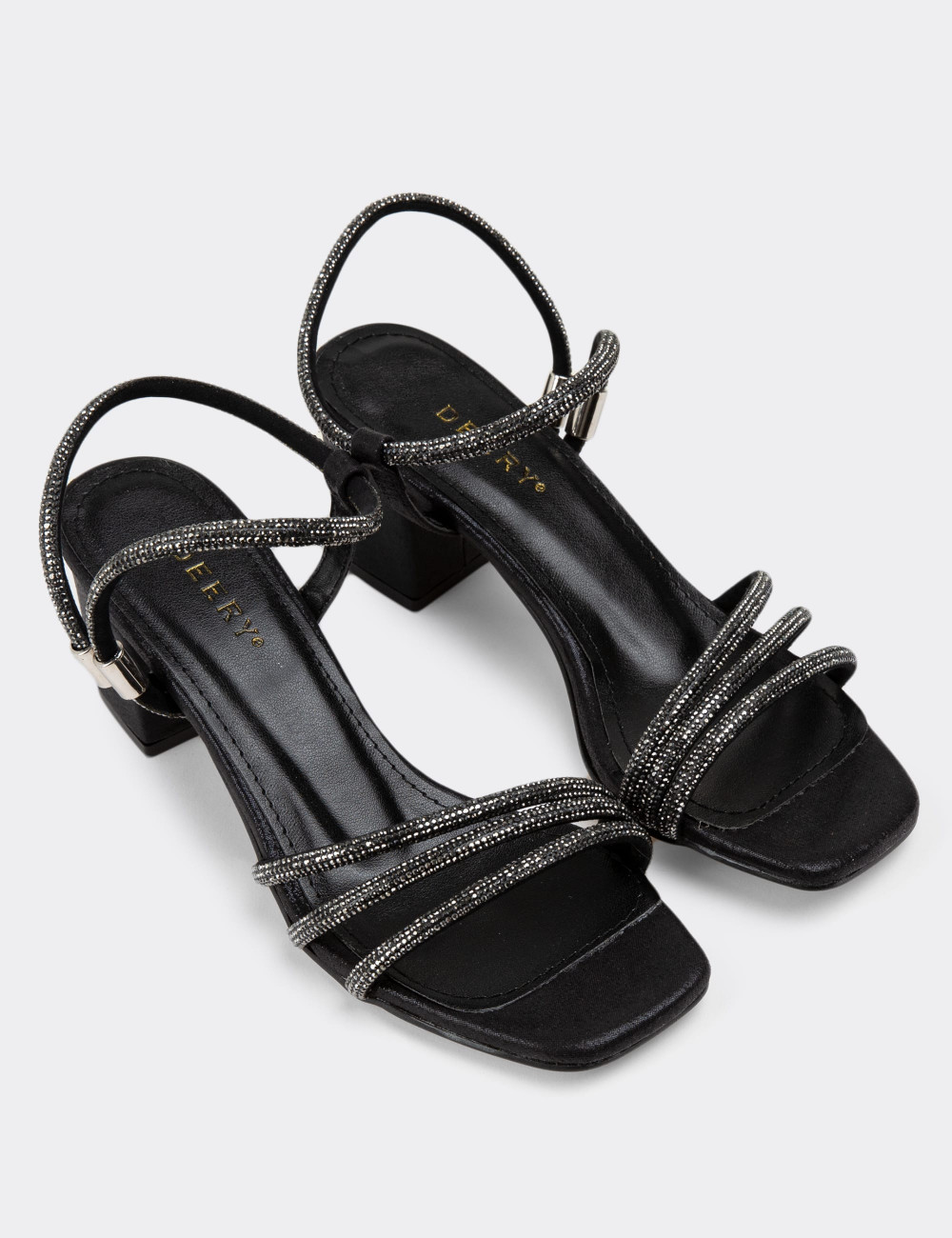 Siyah Topuklu Kadın Abiye Ayakkabı - K0647ZSYHC01