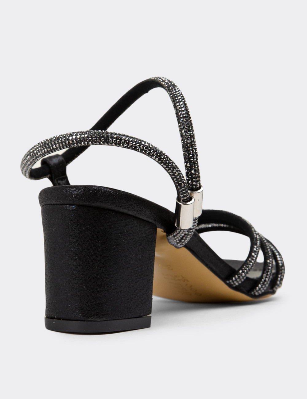 Siyah Topuklu Kadın Abiye Ayakkabı - K0647ZSYHC01