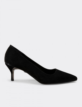 Siyah Stiletto Kadın Topuklu Ayakkabı - K0700ZSYHM01