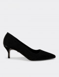 Siyah Stiletto Kadın Topuklu Ayakkabı