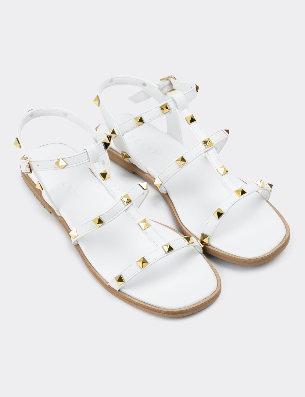 Beyaz Troklu Kadın Sandalet - RD300ZBYZC01