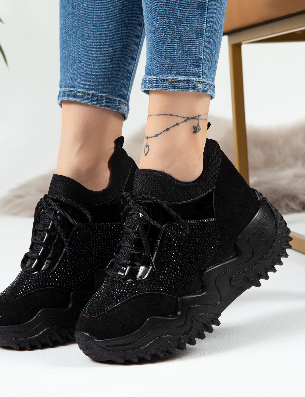 Siyah Sneaker Kadın Ayakkabı - PM401ZSYHP01