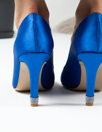 Mavi Stiletto Taşlı Kadın Topuklu Ayakkabı - K0030ZMVIM01