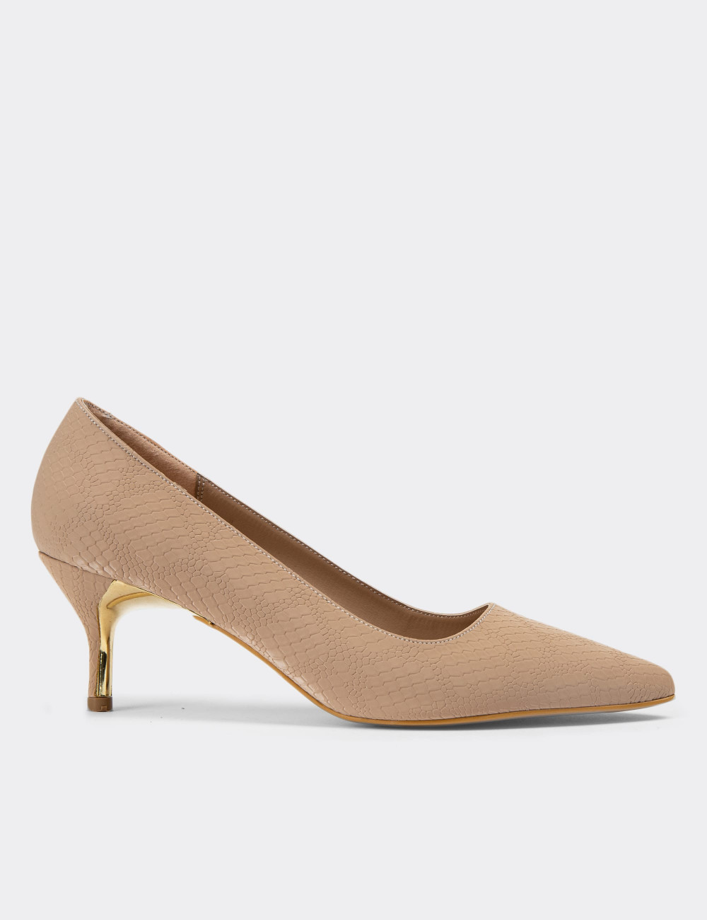 Bej Stiletto Kadın Topuklu Ayakkabı - K0700ZBEJM01
