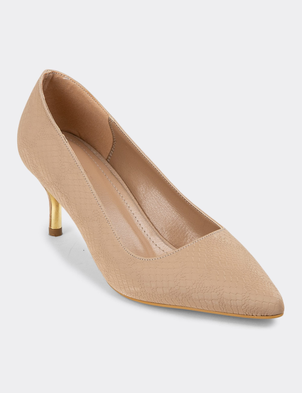 Bej Stiletto Kadın Topuklu Ayakkabı - K0700ZBEJM01