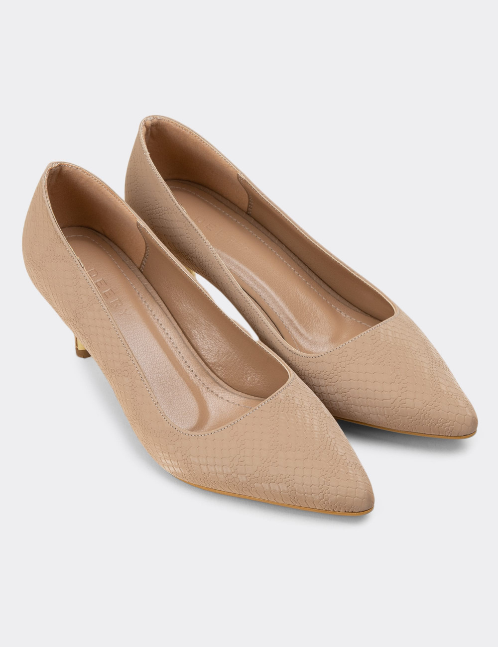 Bej Stiletto Kadın Topuklu Ayakkabı - K0700ZBEJM01