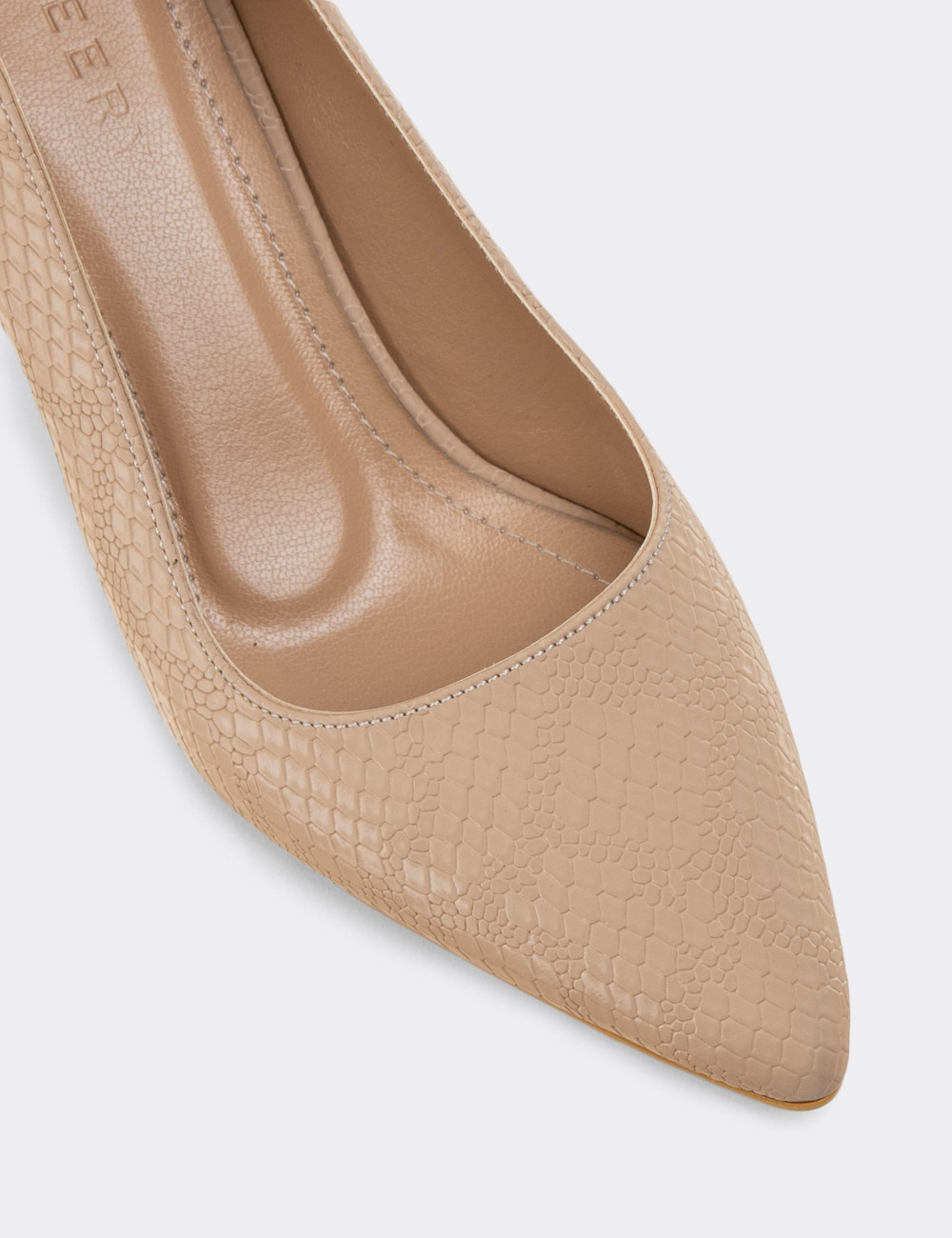 Bej Stiletto Kadın Topuklu Ayakkabı - K0700ZBEJM01